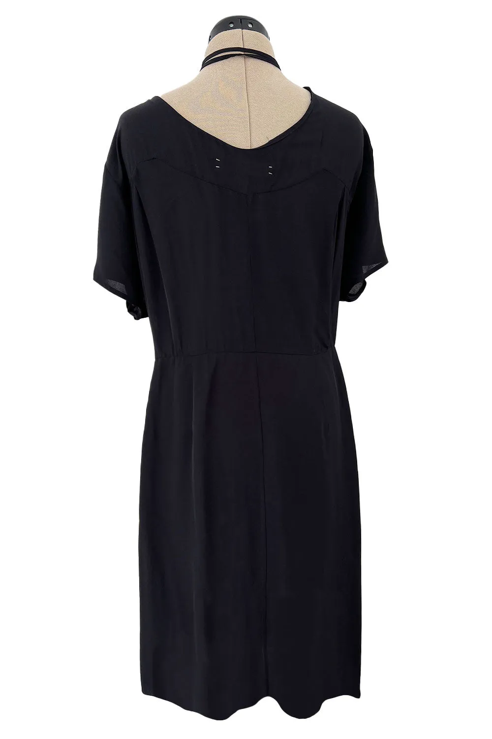 Prettiest 2000s Marni by Consuelo Castiglioni Deep Blue Black Silk Draped Dress