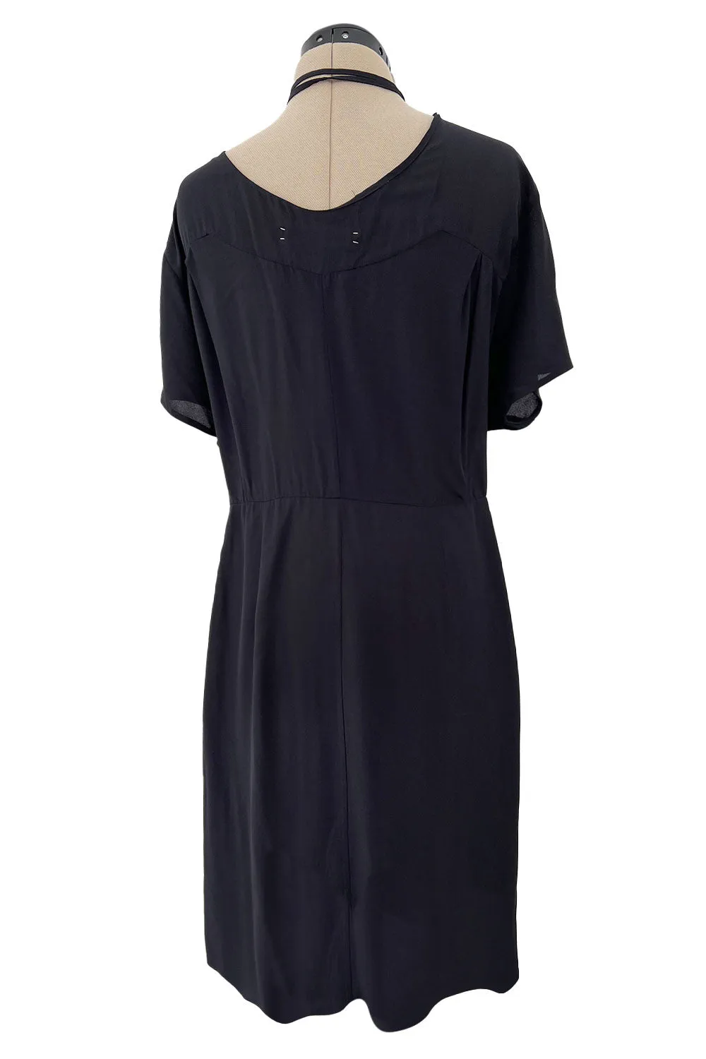 Prettiest 2000s Marni by Consuelo Castiglioni Deep Blue Black Silk Draped Dress