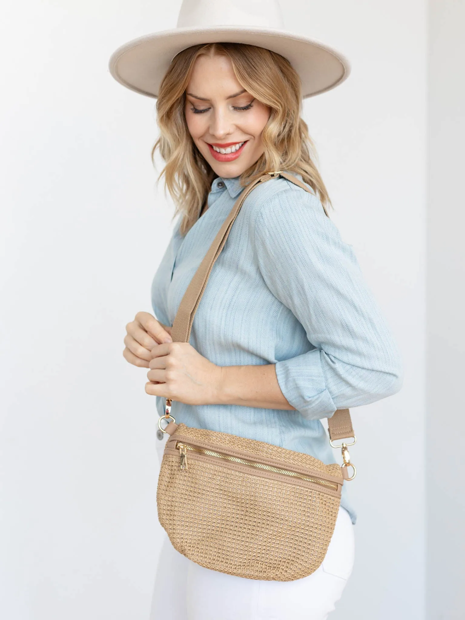 Pretty Simple Rachel Raffia Bum Bag