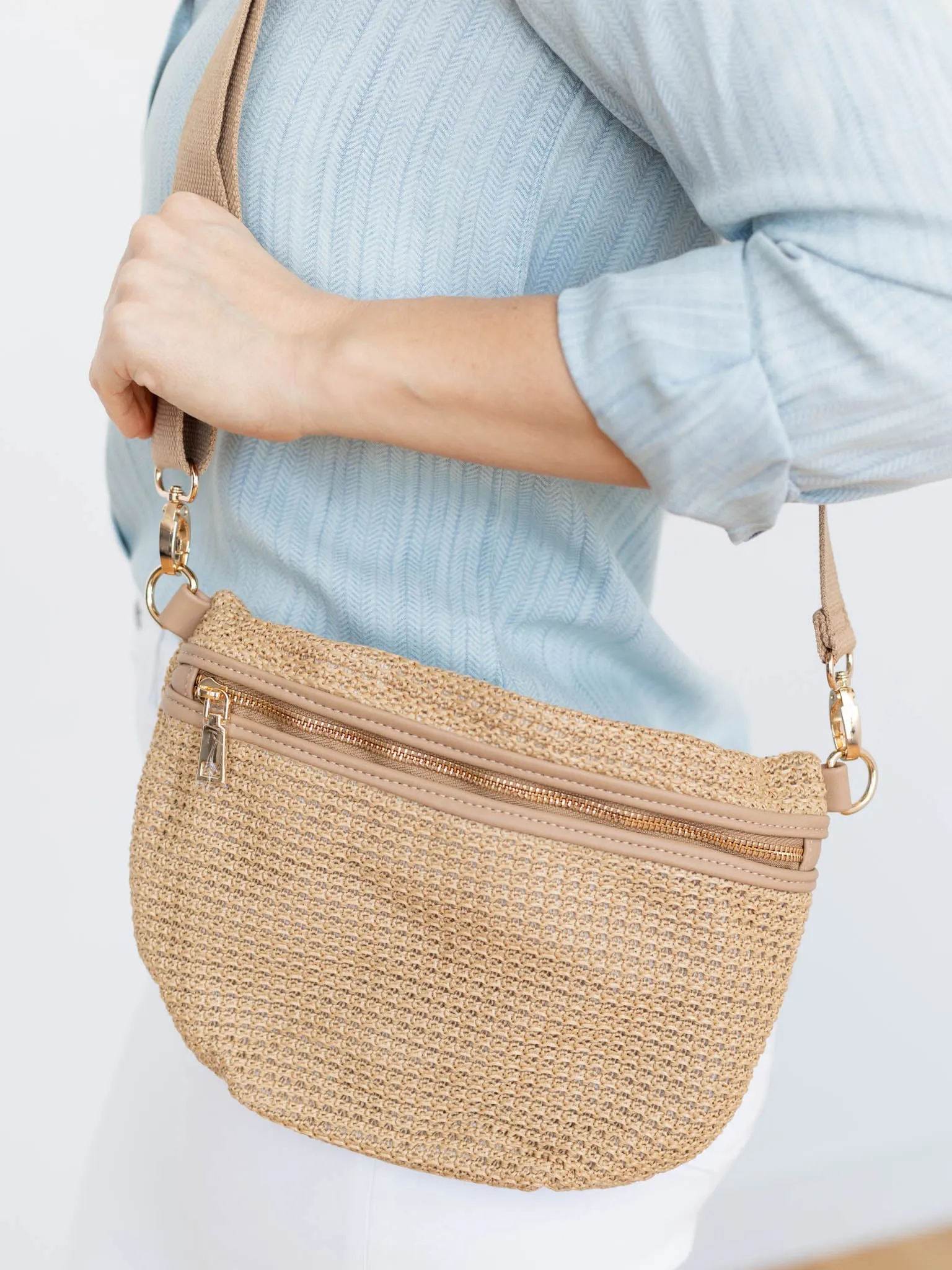 Pretty Simple Rachel Raffia Bum Bag