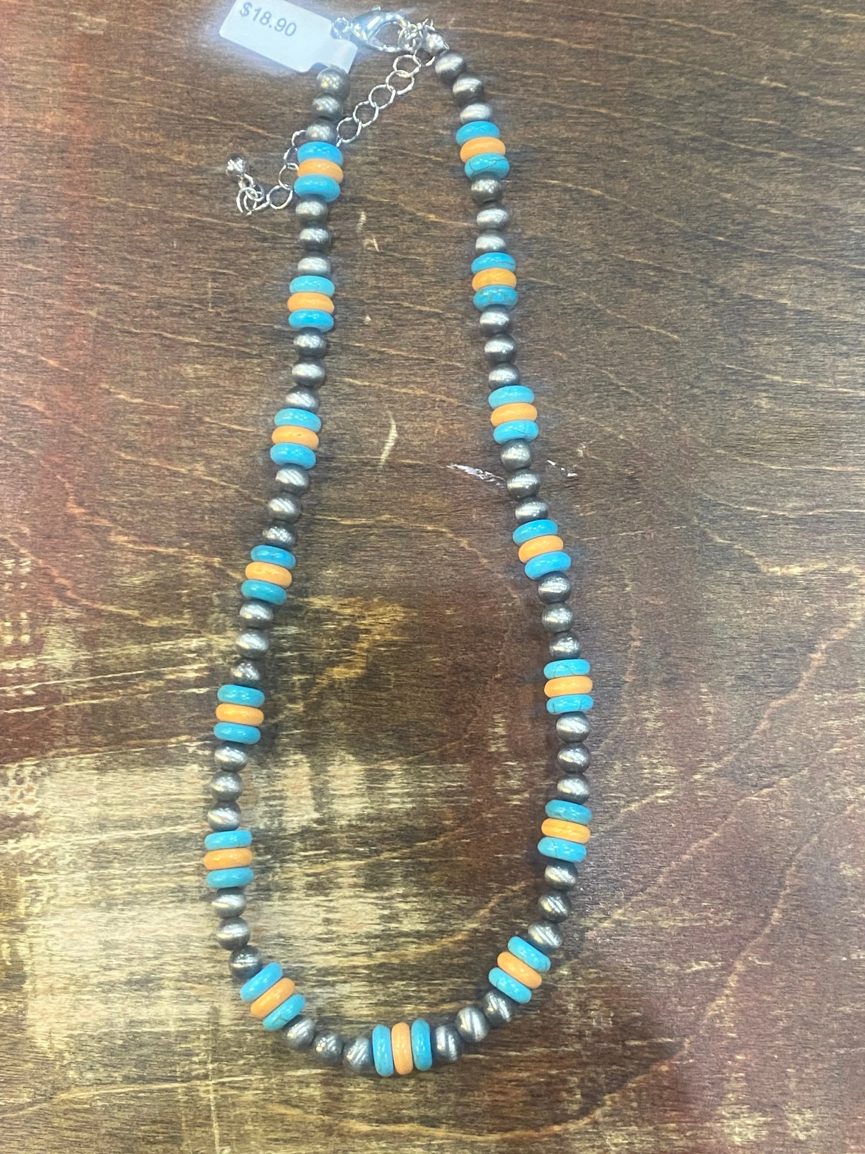 Priscilla Navajo & Triple Saucer Bead Necklace - 16"