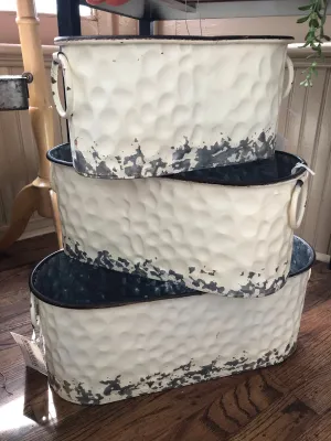 Punched Metal Oval Buckets