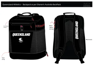 QLD Athletics - Black Backpack