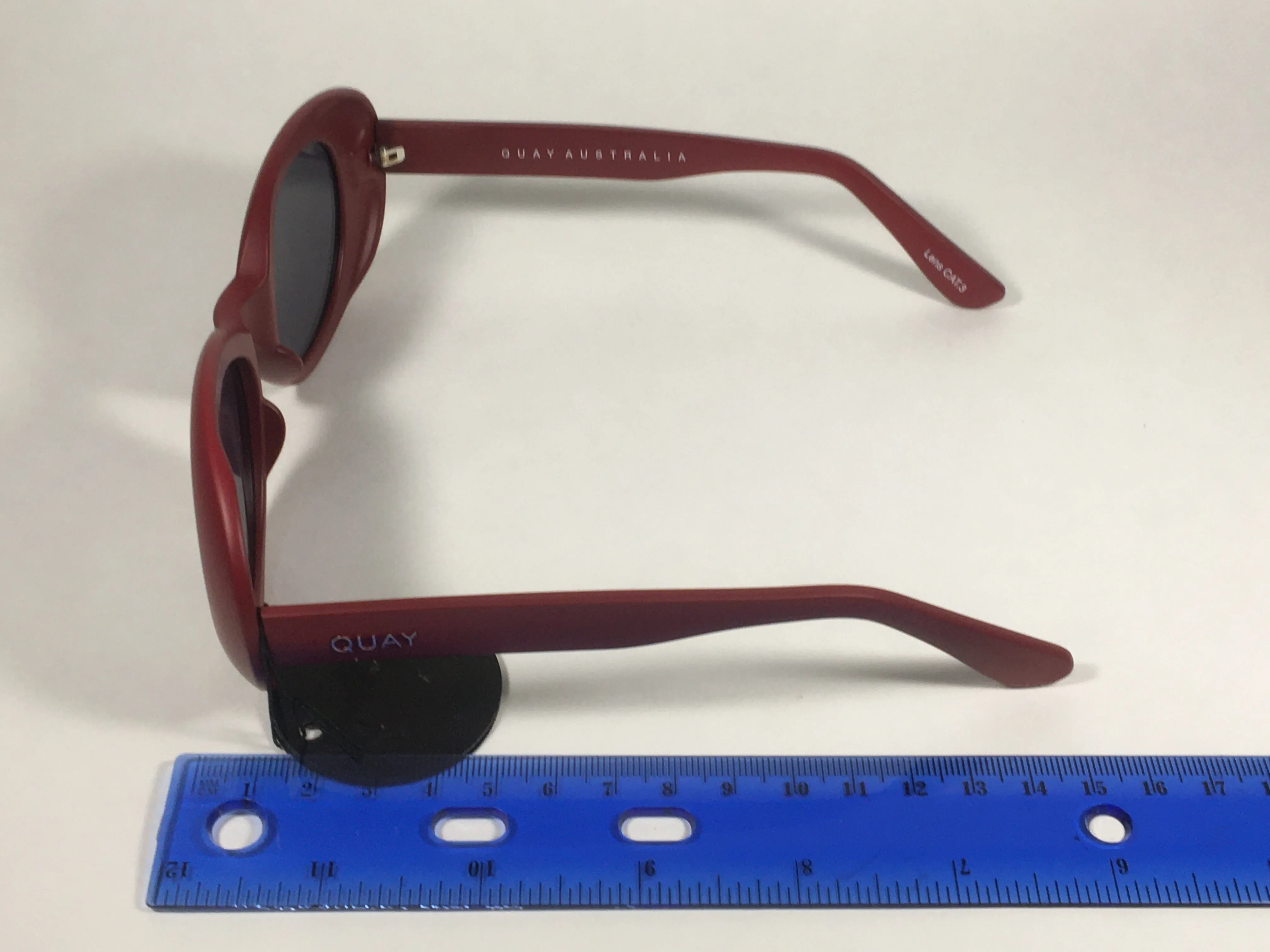 Quay Frivolous QW000293 RED/SMK Oval Sunglasses Matte Red Plastic Frame Smoke Gray Lens