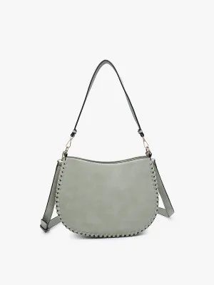 Raquel Whipstitch Trim Crossbody/Saddle Bag
