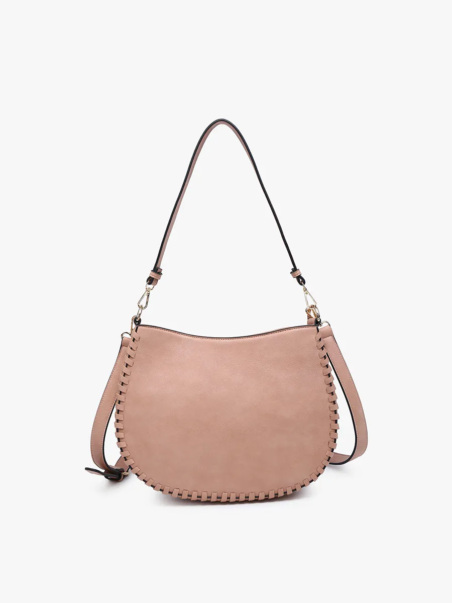 Raquel Whipstitch Trim Crossbody/Saddle Bag