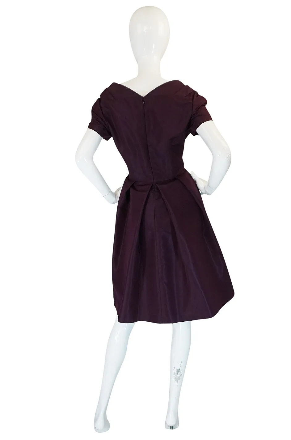 Recent Prada Deep Purple Silk Taffeta Full Skirted Dress