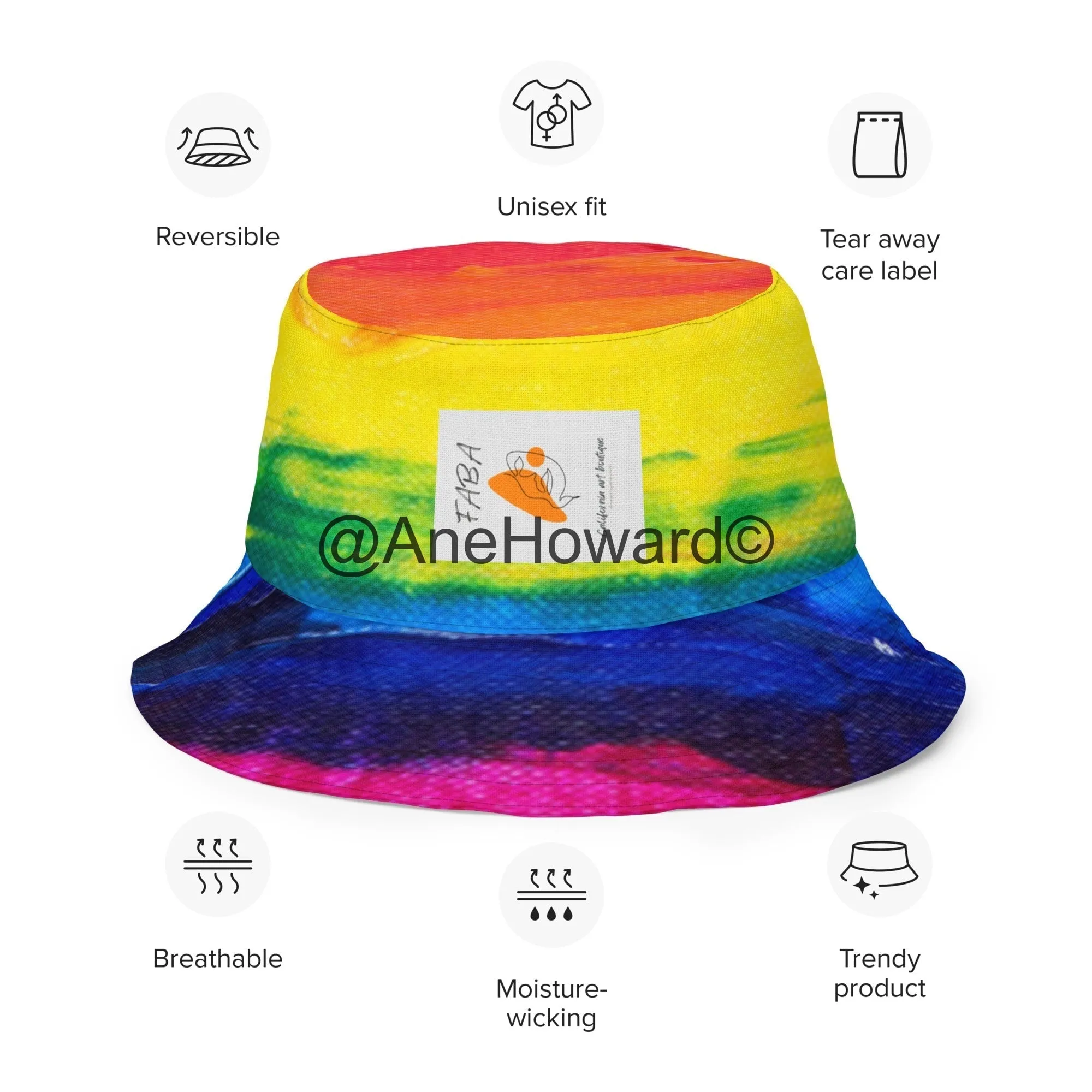 Reversible bucket hat Rainbow