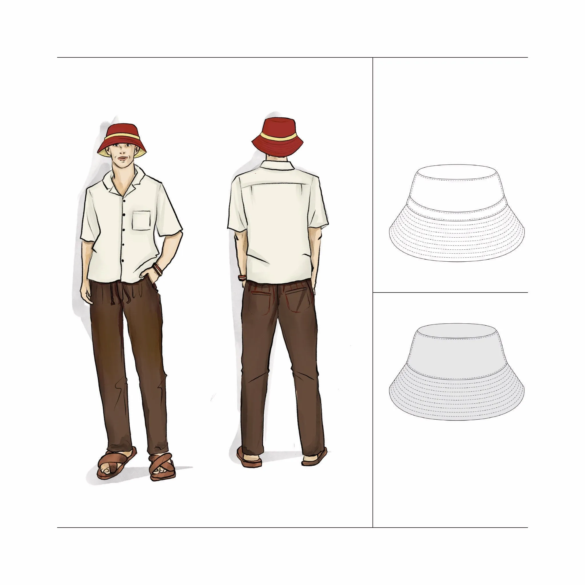 Reversible Bucket Hat XS-3XL