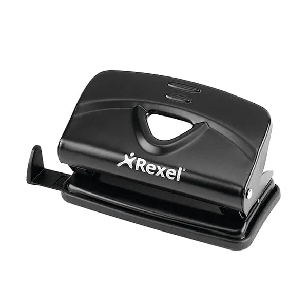 Rexel V210 2 Hole Metal 10 Sheet Punch Black