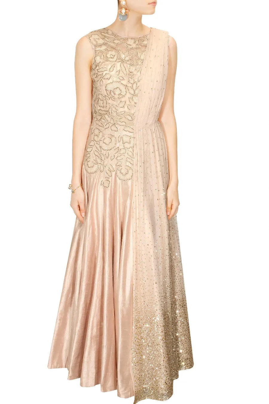 Ridhi Mehra embroidered anarkali with attached dupatta