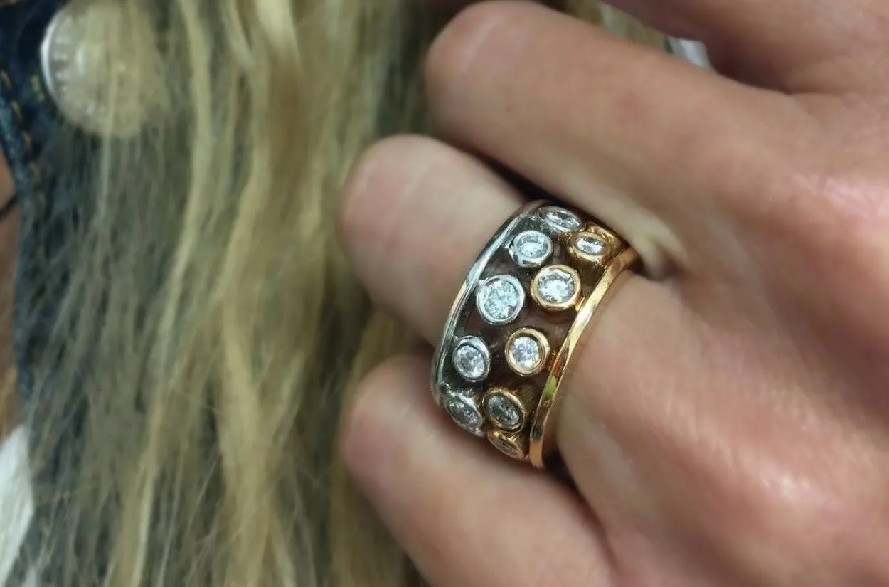 Ring Diamonds Designer Rose & White Gold