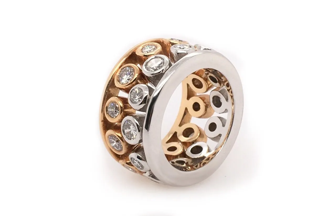 Ring Diamonds Designer Rose & White Gold