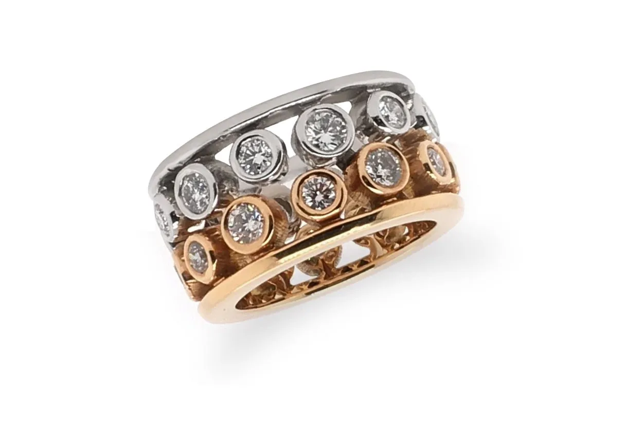 Ring Diamonds Designer Rose & White Gold
