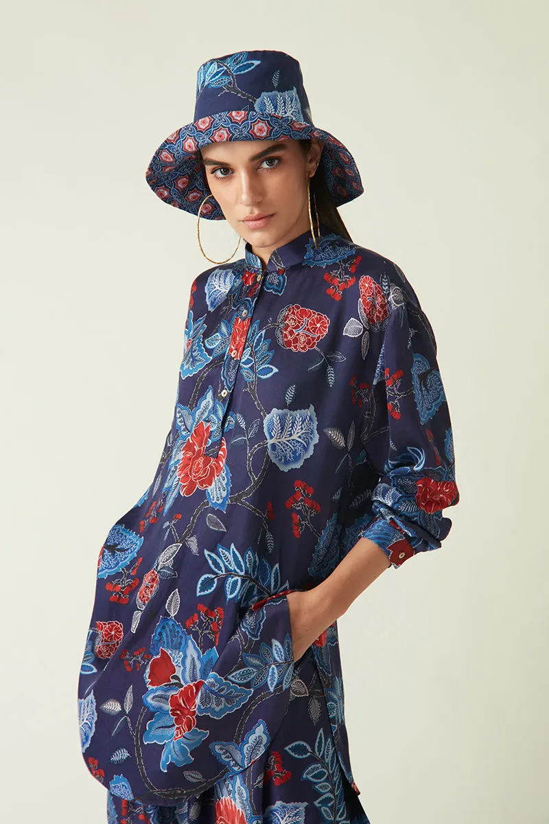 Rockefeller Holidays I  Gelang Printed Reversible Bucket Hat Cotton Satin Red Java collection JV-HAT-04