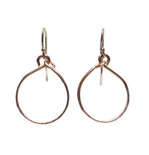 Rose Gold Hand Hammered Hoops