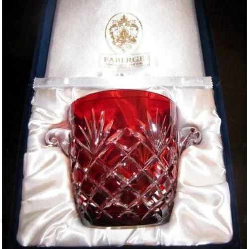 Ruby Red Faberge Ice Bucket in the original presentation box