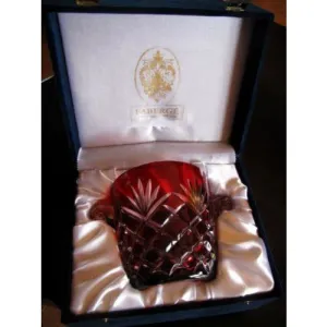 Ruby Red Faberge Ice Bucket in the original presentation box