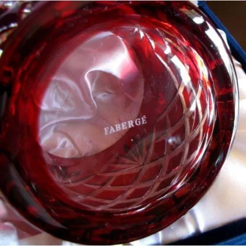 Ruby Red Faberge Ice Bucket in the original presentation box