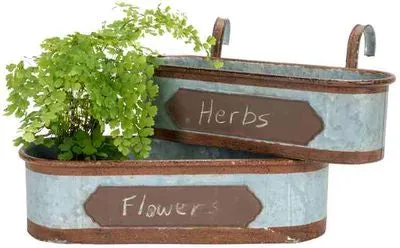 Rustic Tin Wall Plant Holder