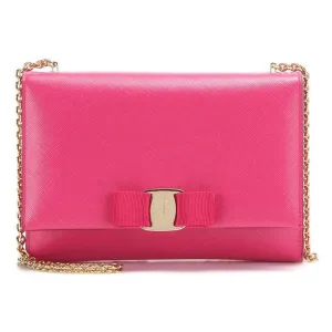 Salvatore Ferragamo Ginny Mini Leather Bag Fuchsia Pink Crossbody Handbag Purse NEW