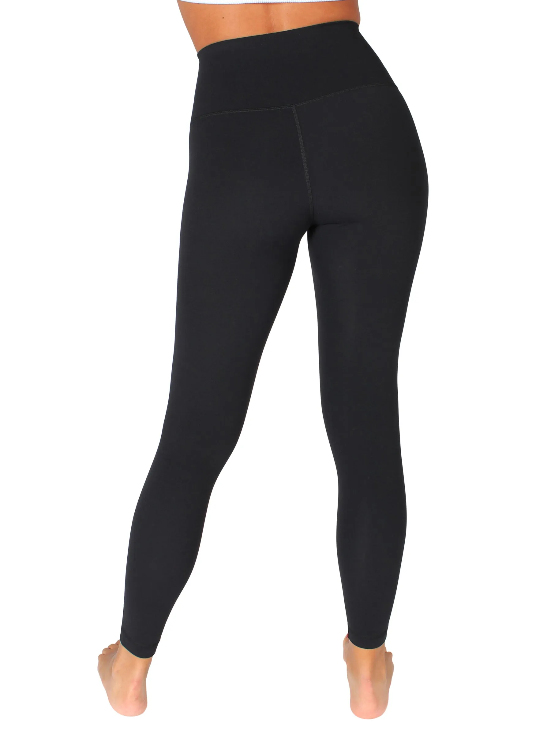 Seamless Front Premium Lycra Tights - Black