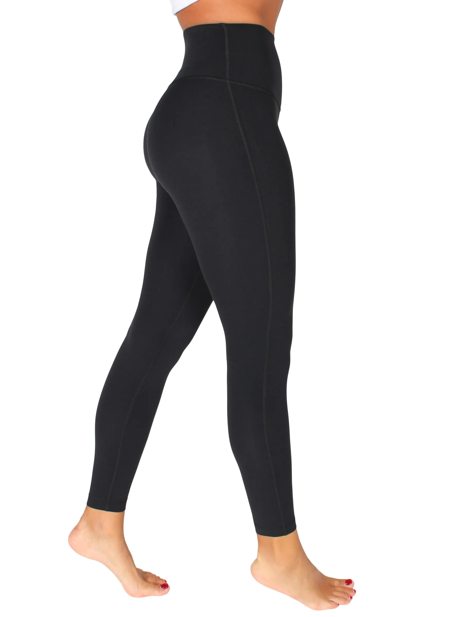 Seamless Front Premium Lycra Tights - Black