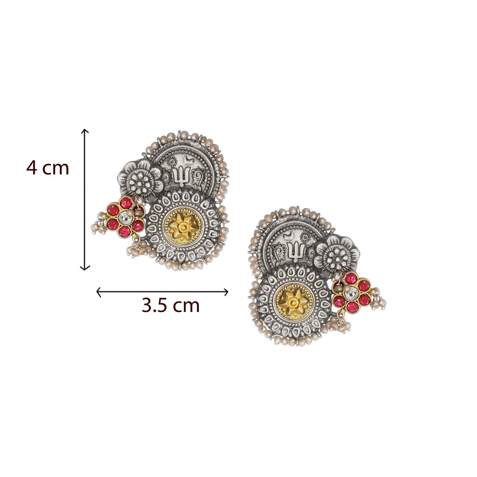 Sheetal Zaveri   I   Fleur Studs Hancrafted Earrings, Natural pearls used.  SZ-E40