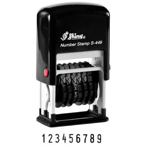 Shiny 9 Band Self Inking Number Stamp 4mm S449