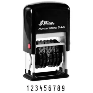 Shiny 9 Band Self Inking Number Stamp 4mm S449
