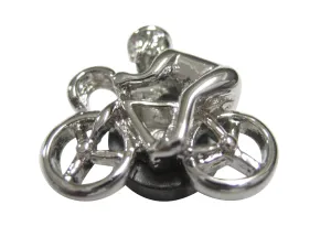 Silver Toned Bicyclist Pendant Magnet