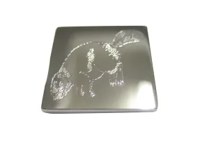 Silver Toned Etched Beaver Magnet