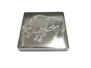 Silver Toned Etched Buffalo Magnet