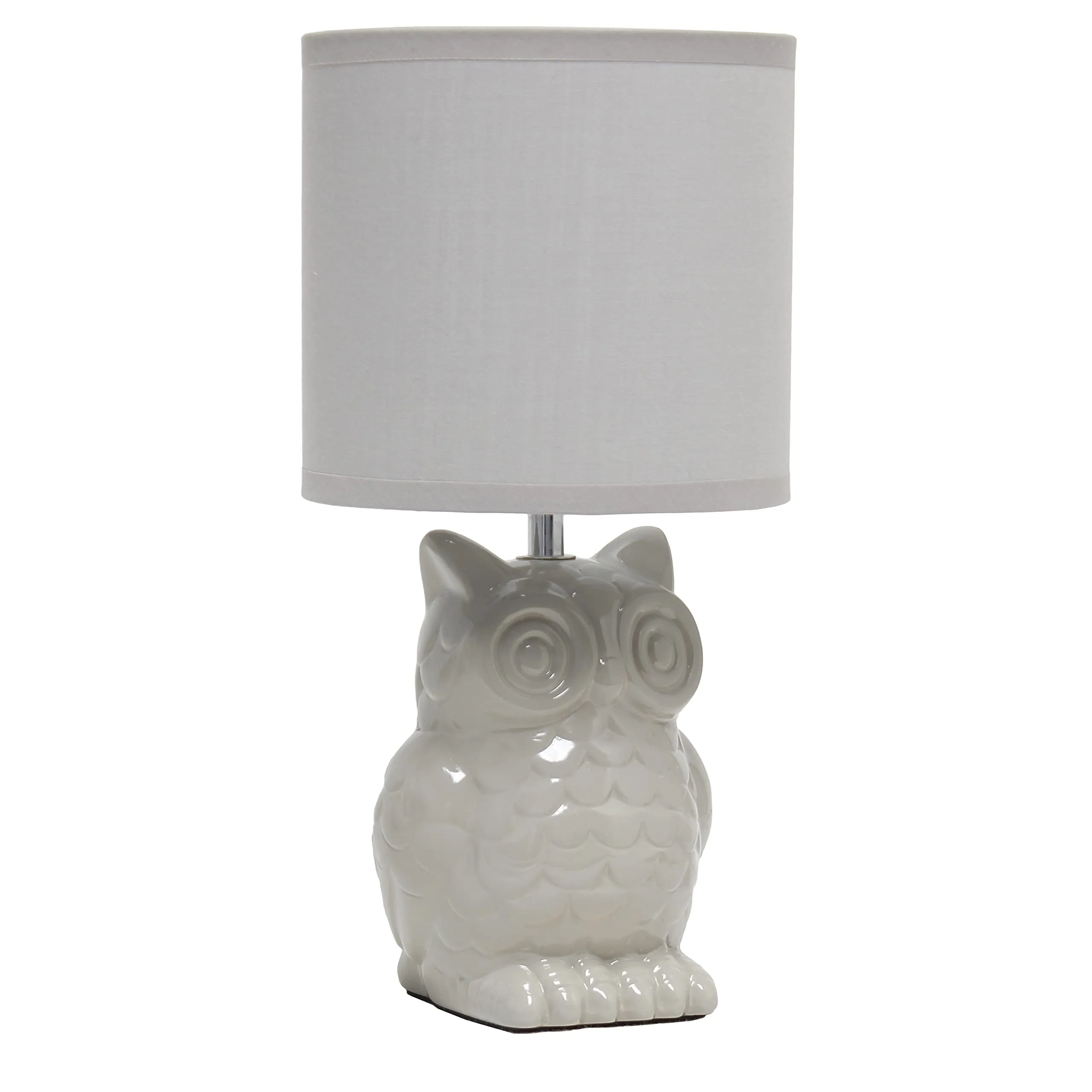 Simple Designs 12.8" Ceramic Owl Bedside Table Desk Lamp