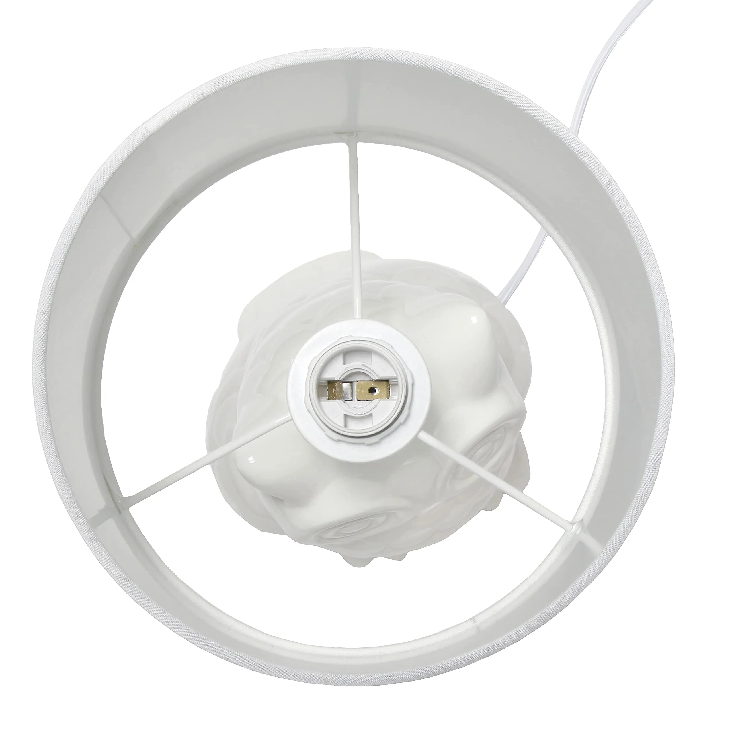 Simple Designs 12.8" Ceramic Owl Bedside Table Desk Lamp