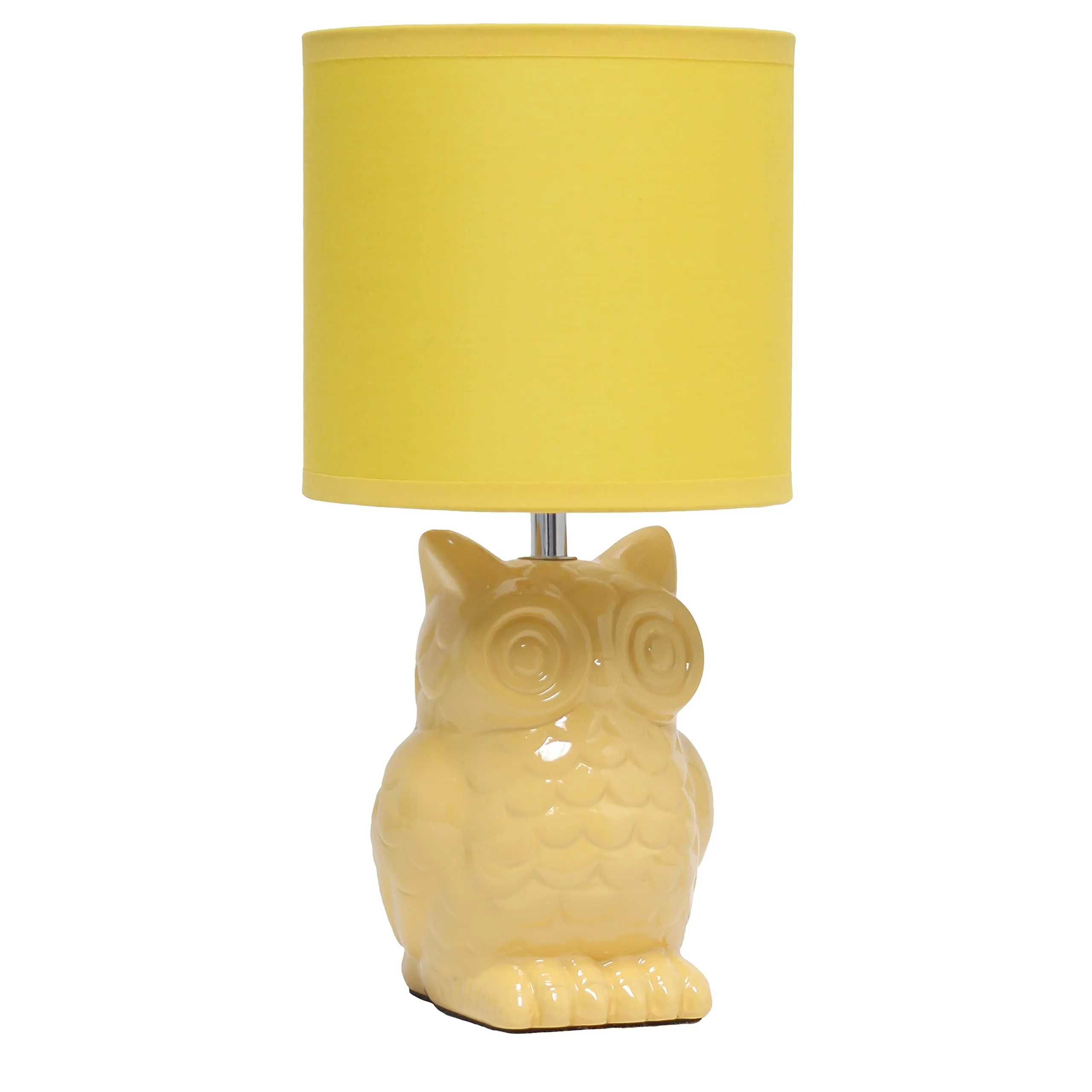 Simple Designs 12.8" Ceramic Owl Bedside Table Desk Lamp