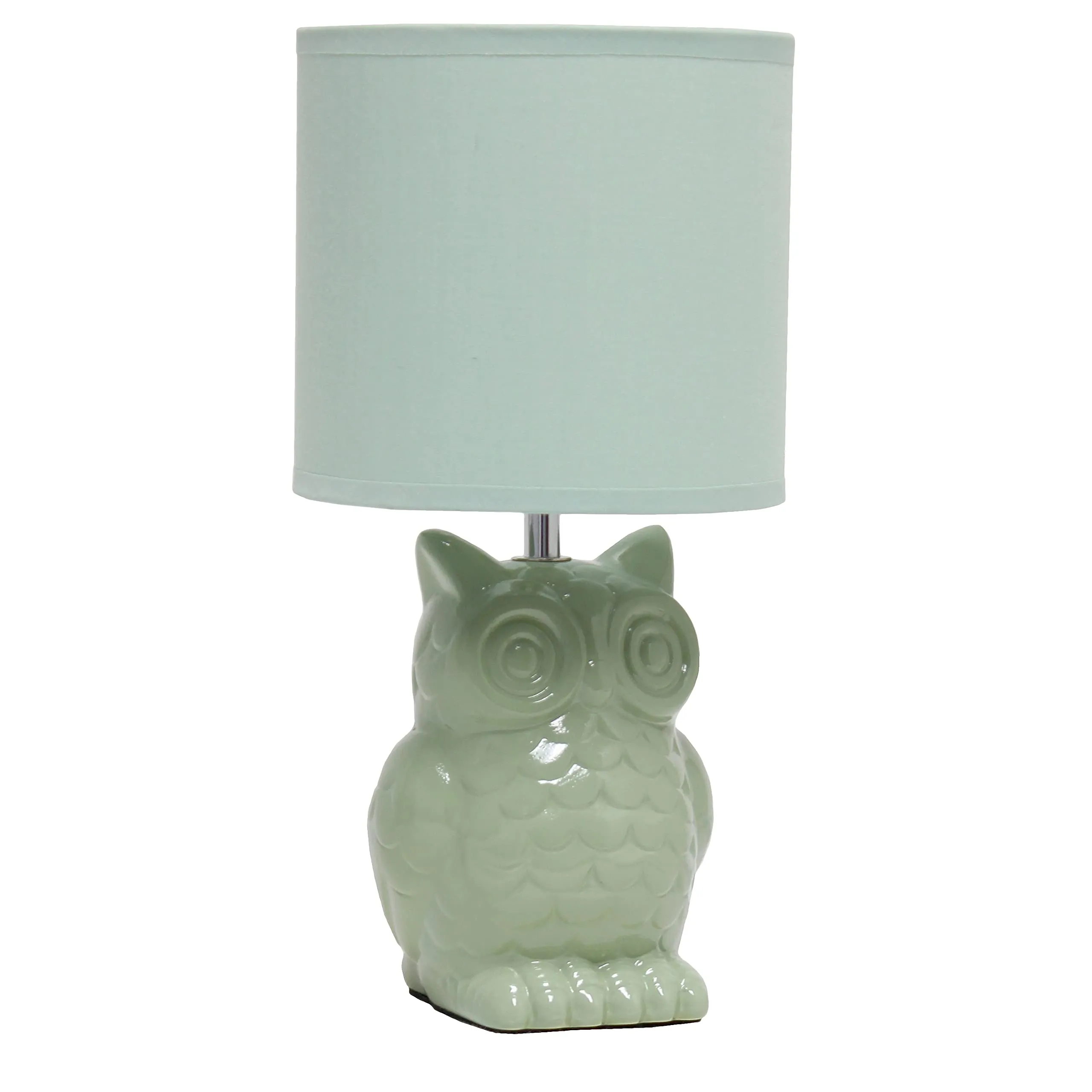 Simple Designs 12.8" Ceramic Owl Bedside Table Desk Lamp