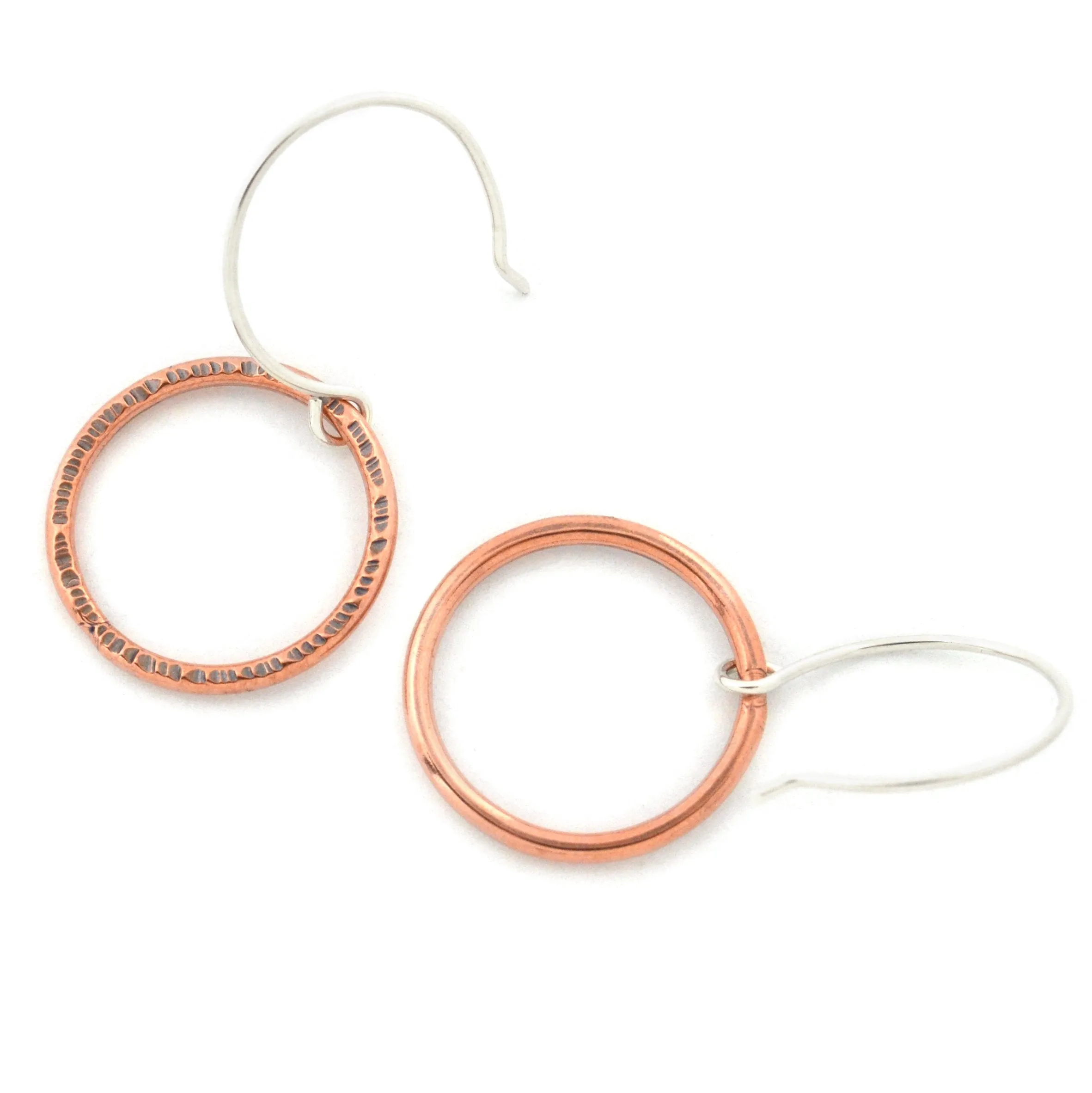 Simple Round Copper Hoop Earrings