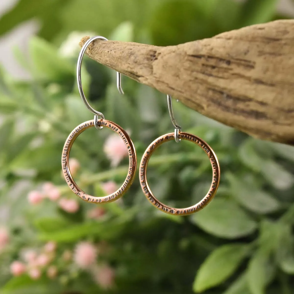 Simple Round Copper Hoop Earrings
