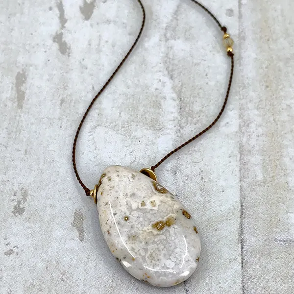 Simple Silk Necklace Ocean Jasper Nbr 2