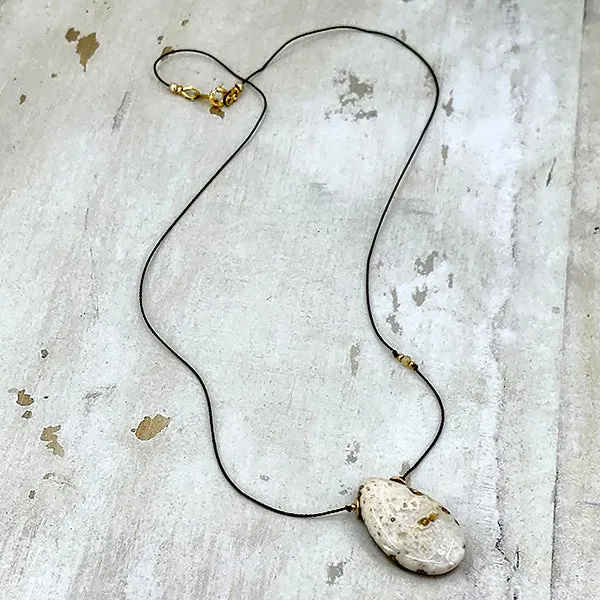 Simple Silk Necklace Ocean Jasper Nbr 2