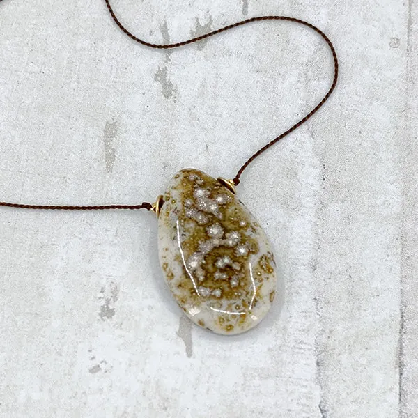 Simple Silk Necklace Ocean Jasper Nbr 2
