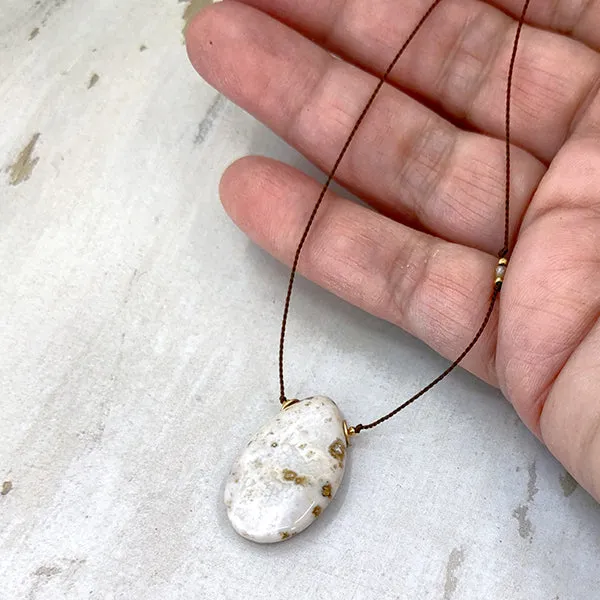 Simple Silk Necklace Ocean Jasper Nbr 2