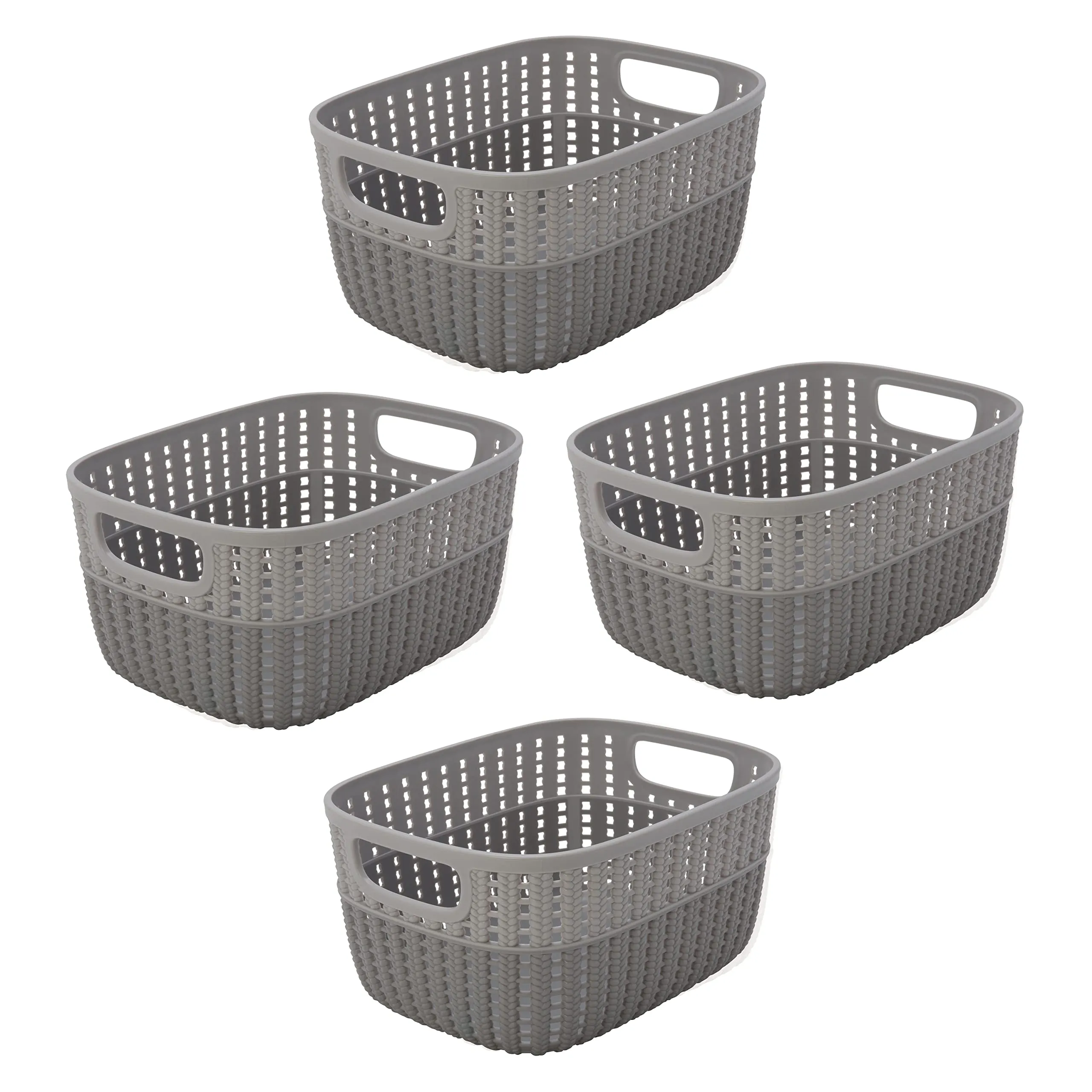 Simplify 2 Pack 2 Tone Sailor Knot Plastic Storage Tote | Decorative