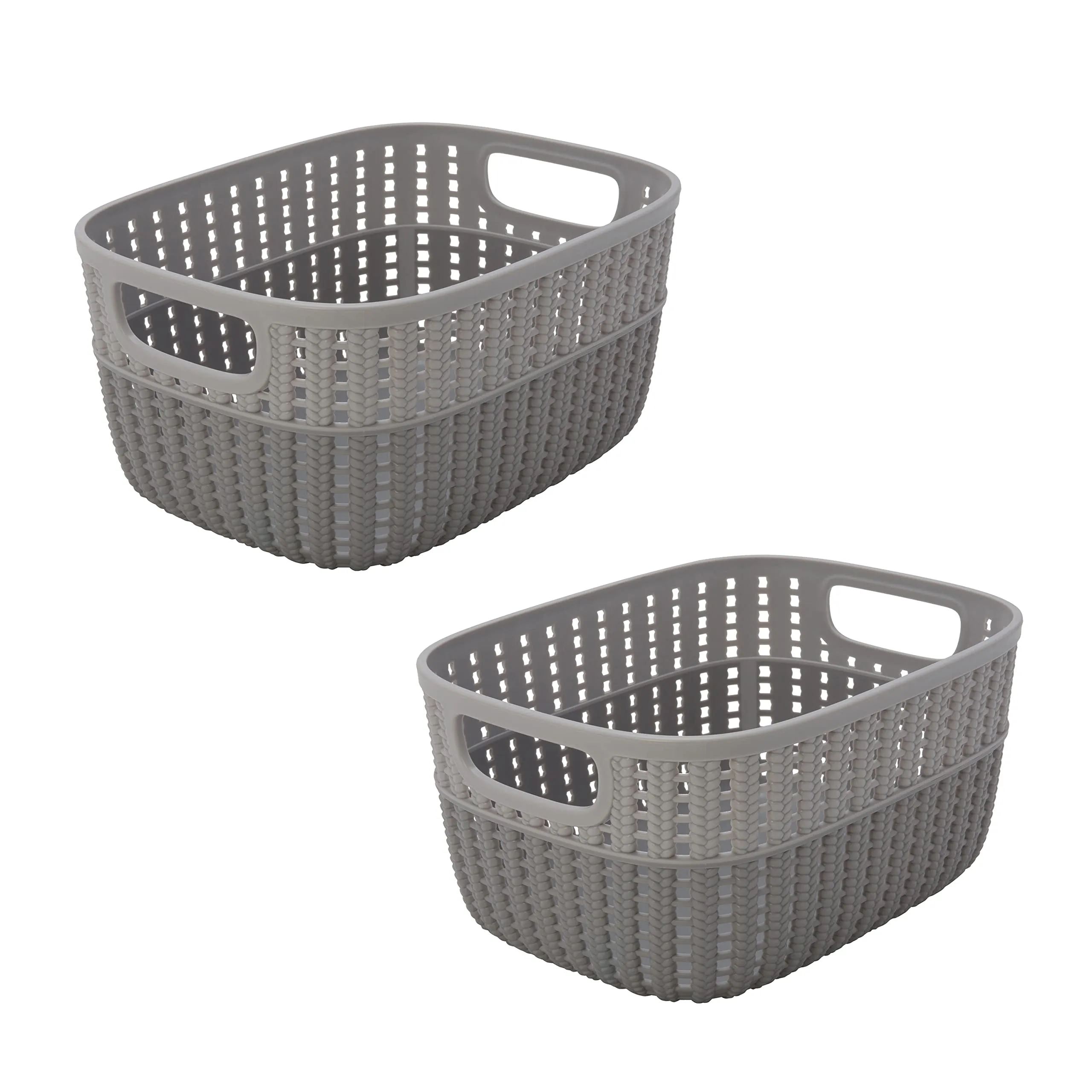 Simplify 2 Pack 2 Tone Sailor Knot Plastic Storage Tote | Decorative