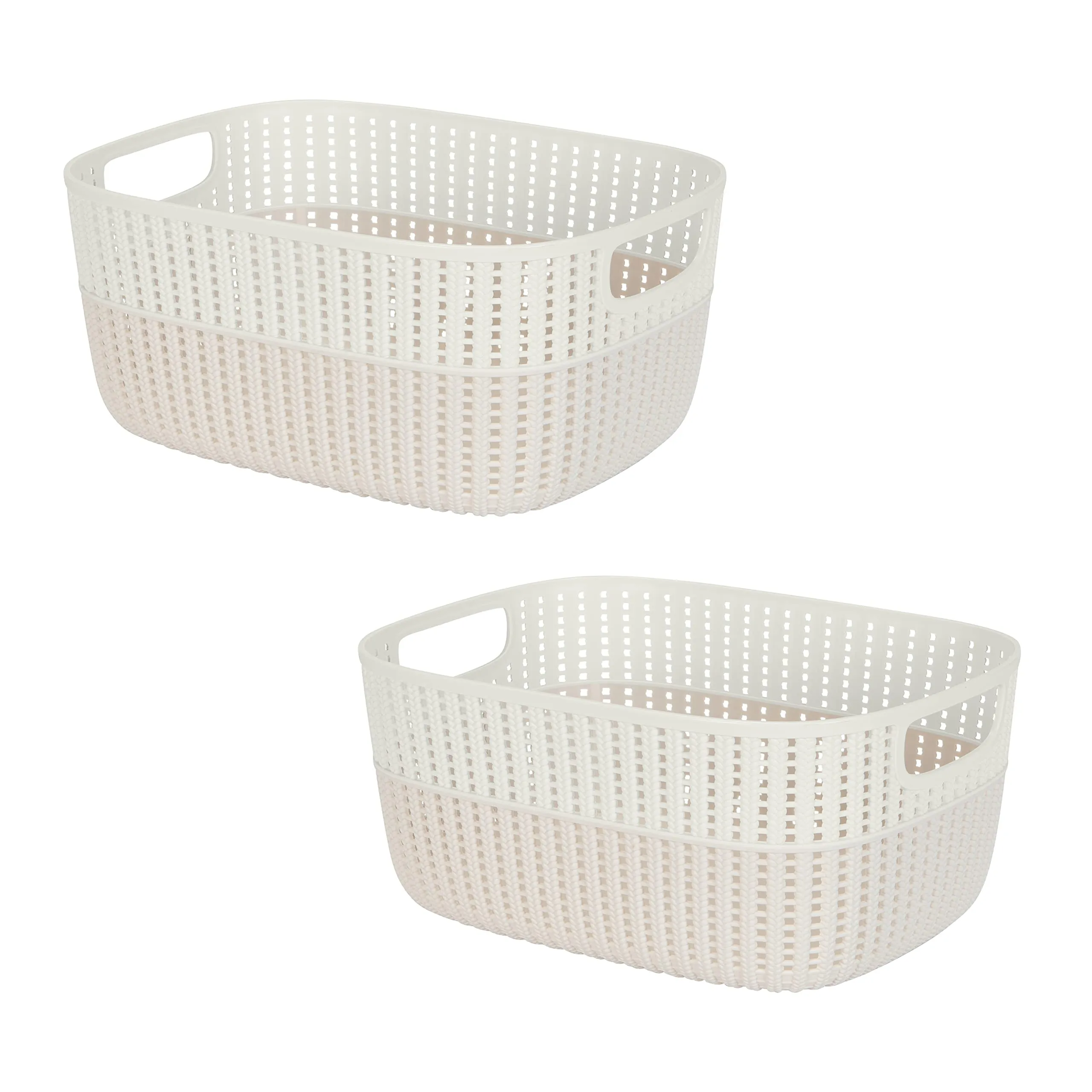 Simplify 2 Pack 2 Tone Sailor Knot Plastic Storage Tote | Decorative