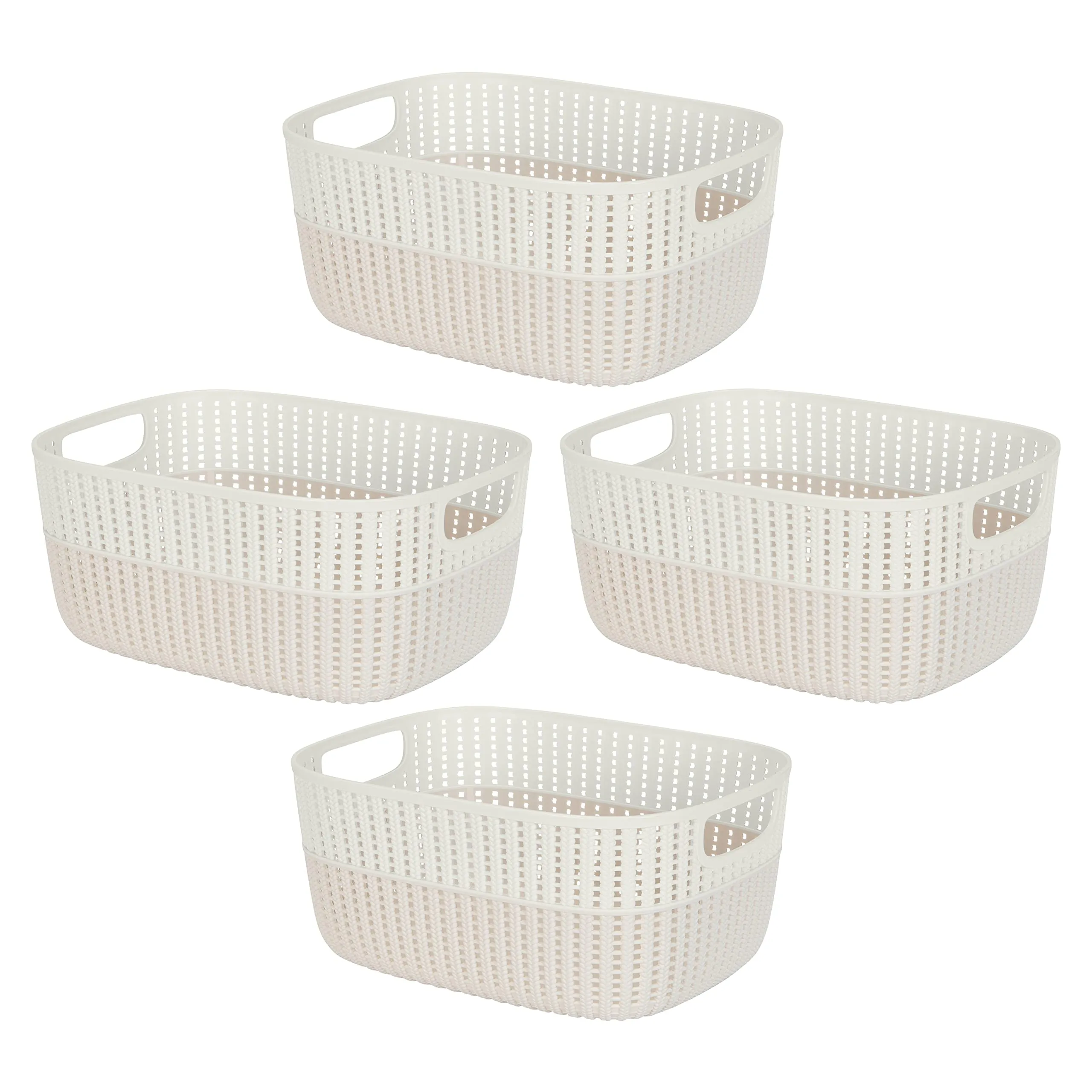 Simplify 2 Pack 2 Tone Sailor Knot Plastic Storage Tote | Decorative