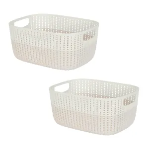 Simplify 2 Pack 2 Tone Sailor Knot Plastic Storage Tote | Decorative