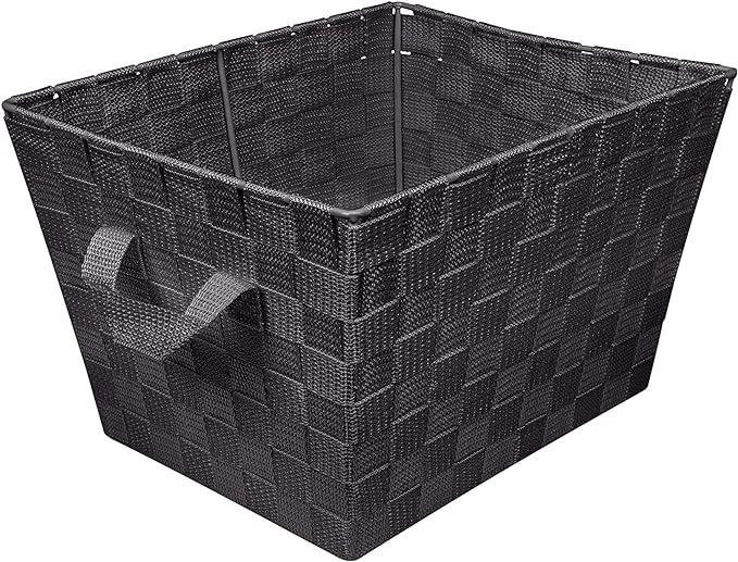 Simplify Medium Woven Strap Tote, Black