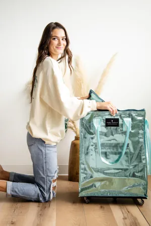 Simply Southern Rolling Tote Bag in Turquoise | 0124-BAG-ROLLTOTE-TURQ